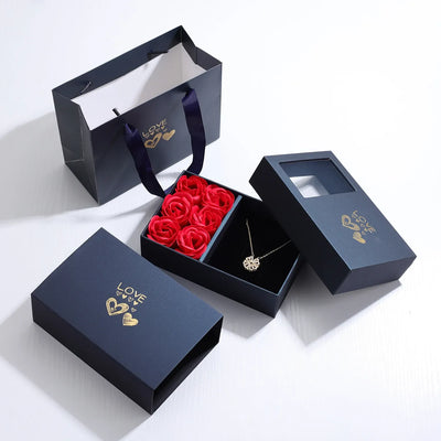 Clover Necklace Rose Gift Box