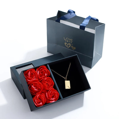 Love Letter Necklace With Rose Gift Box